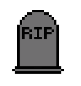 pixel art of a gravestone